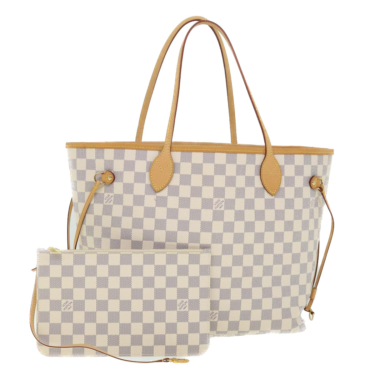 LOUIS VUITTON Damier Azur Neverfull MM Tote Bag N41605 LV Auth 54291A