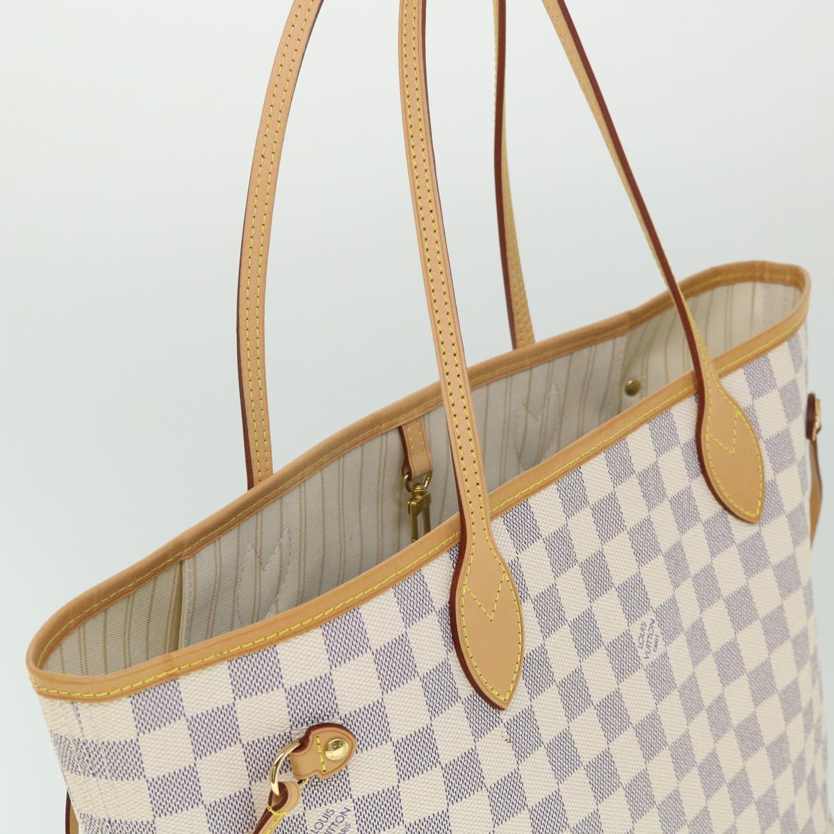 LOUIS VUITTON Damier Azur Neverfull MM Tote Bag N41605 LV Auth 54291A