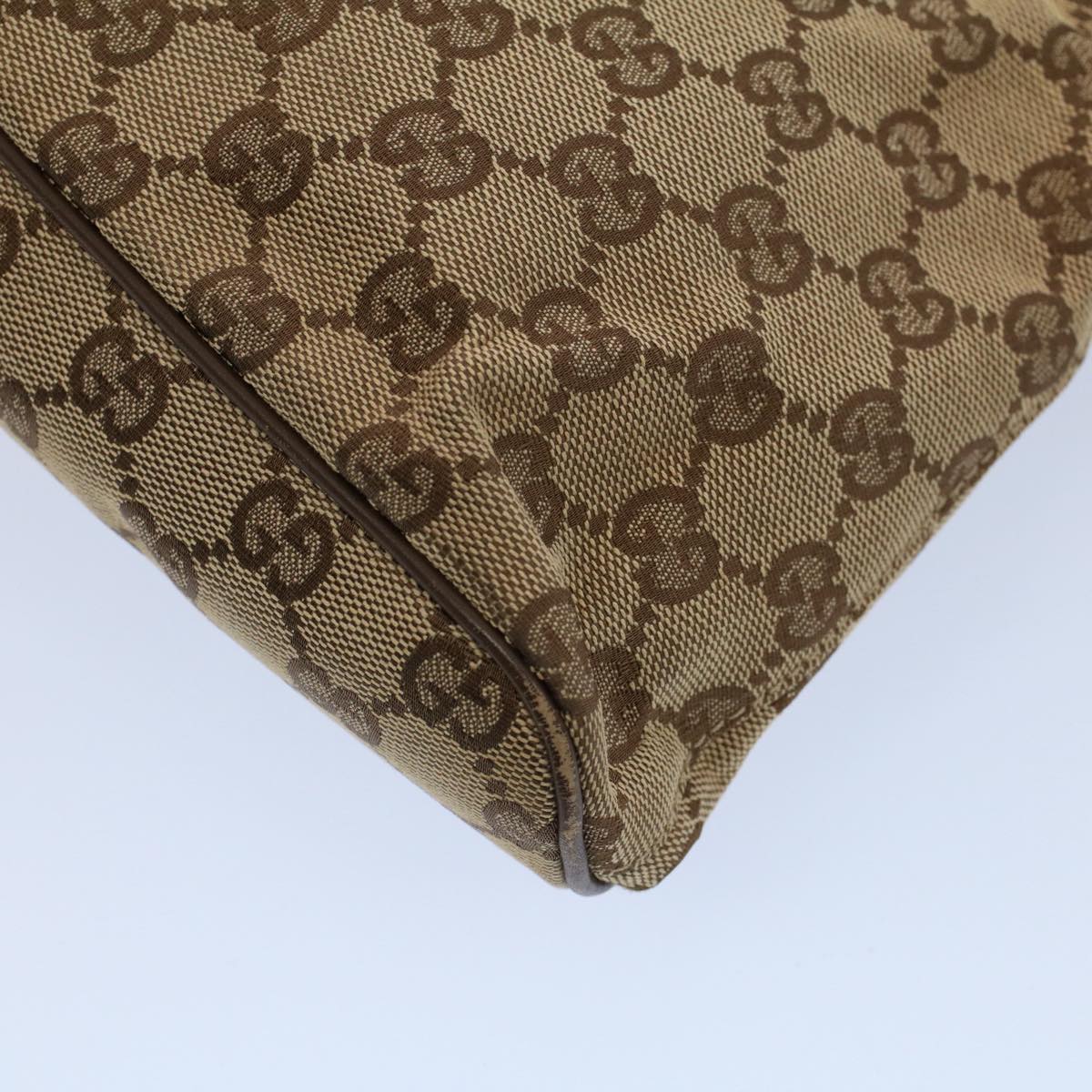 GUCCI GG Canvas Shoulder Bag Beige 130736 Auth 54324