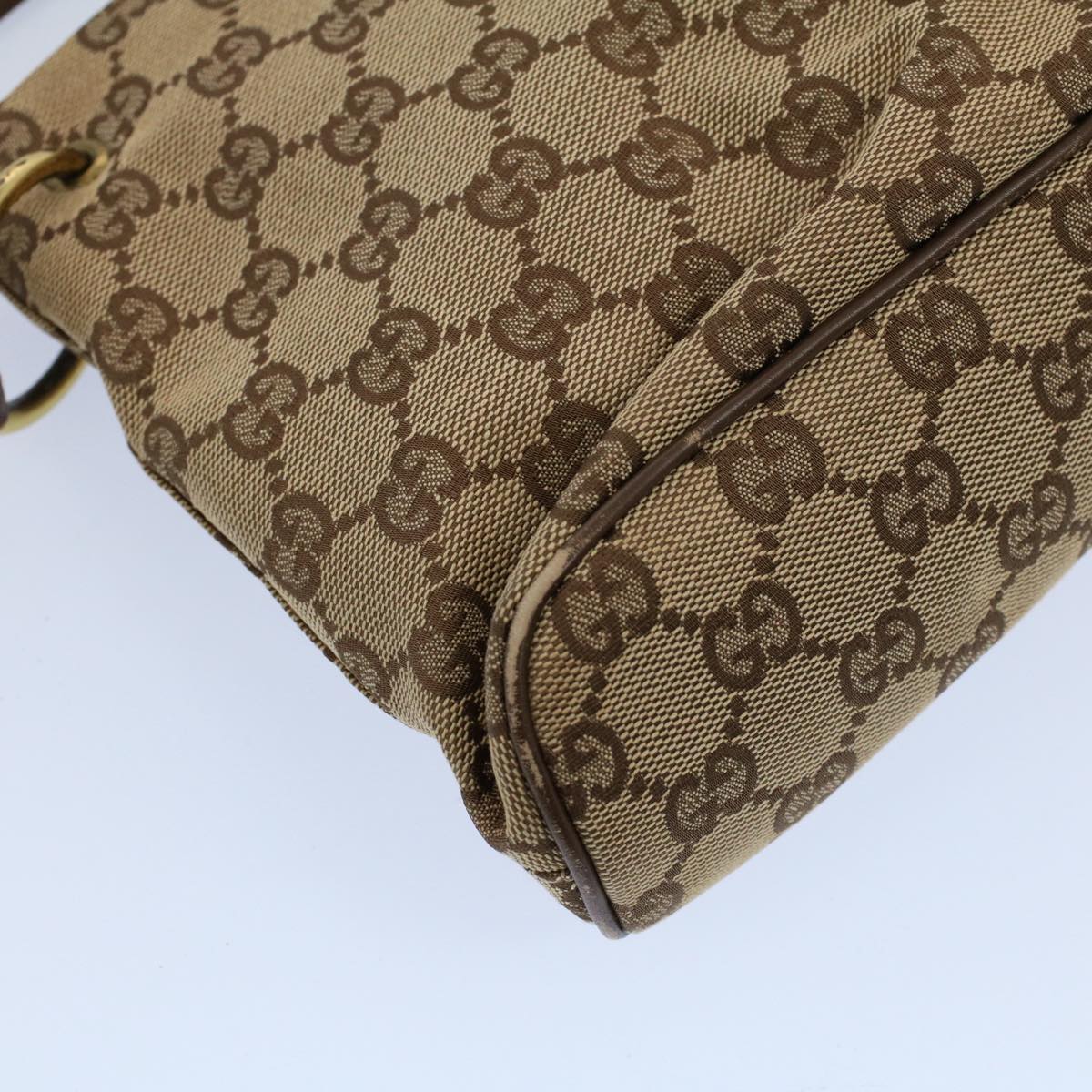 GUCCI GG Canvas Shoulder Bag Beige 130736 Auth 54324