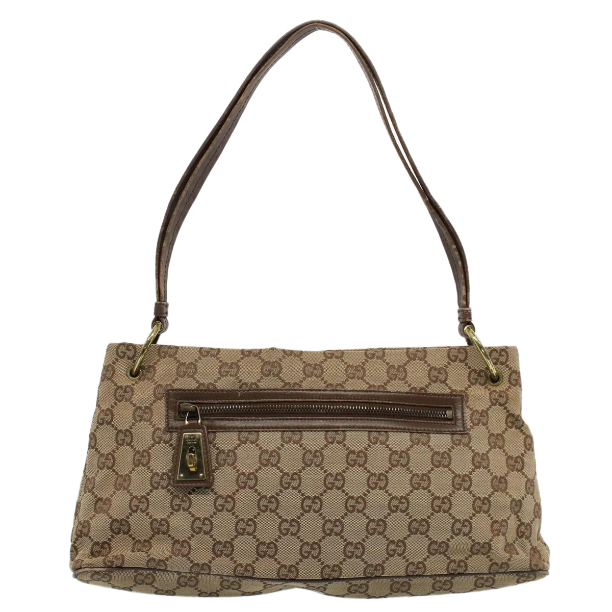 GUCCI GG Canvas Shoulder Bag Beige 130736 Auth 54324