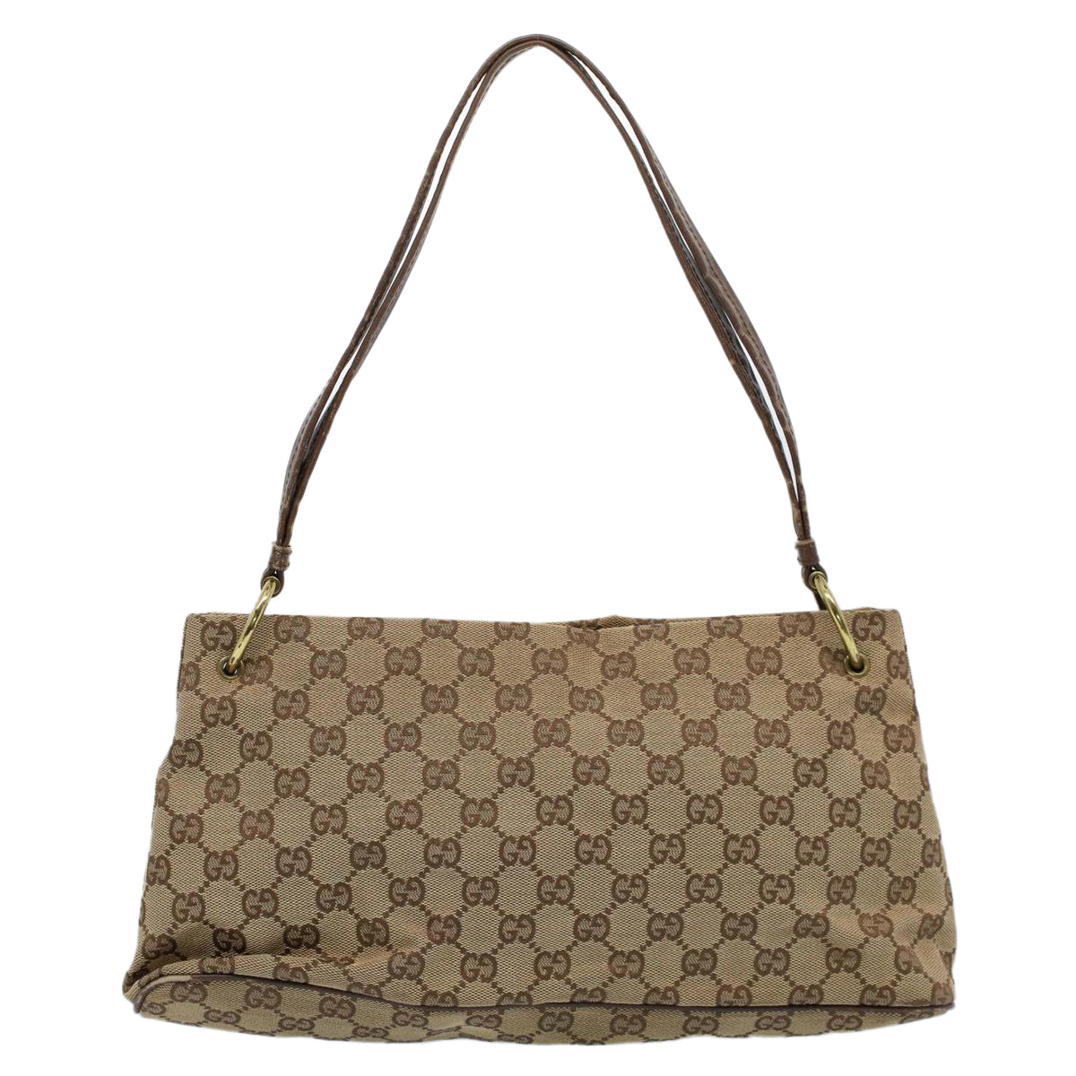 GUCCI GG Canvas Shoulder Bag Beige 130736 Auth 54324