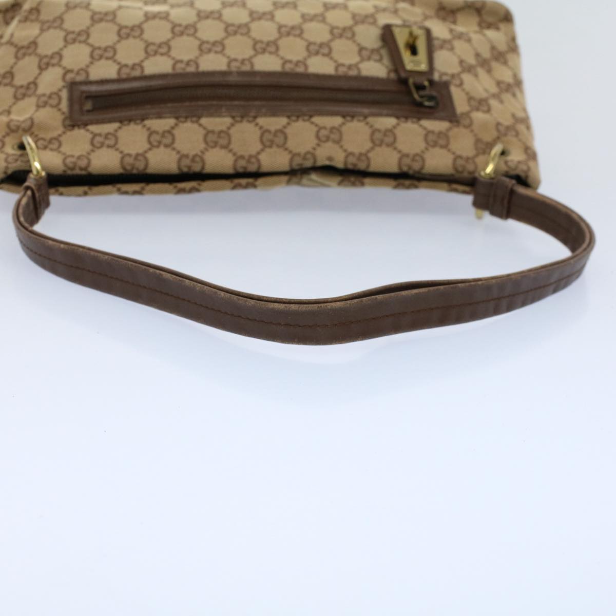 GUCCI GG Canvas Shoulder Bag Beige 130736 Auth 54324