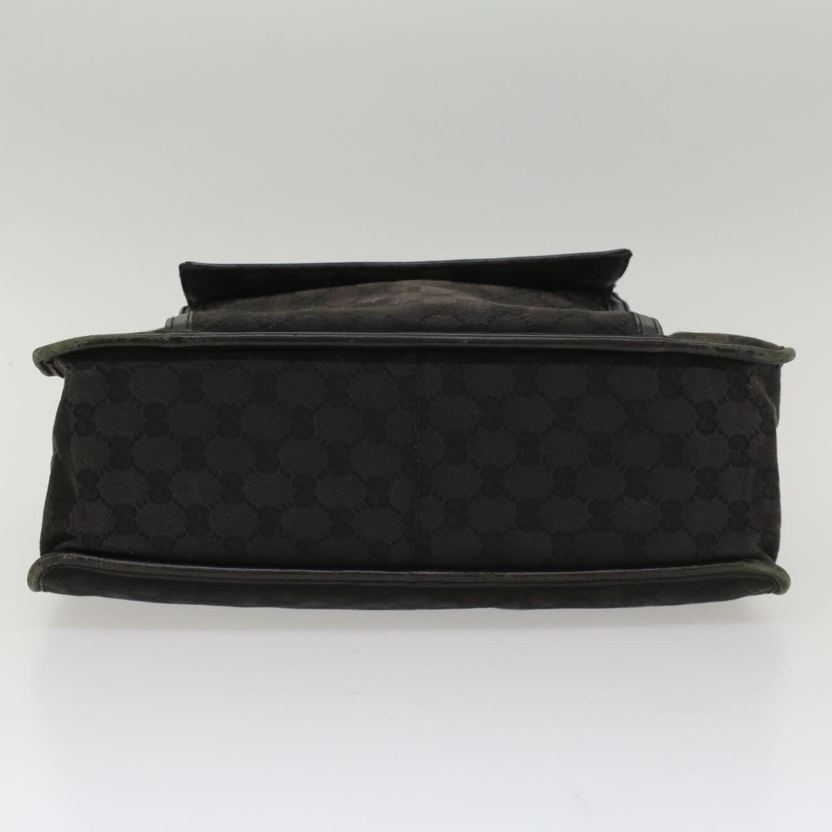 GUCCI GG Canvas Hand Bag Leather Black 000 0854 001013 Auth 54325