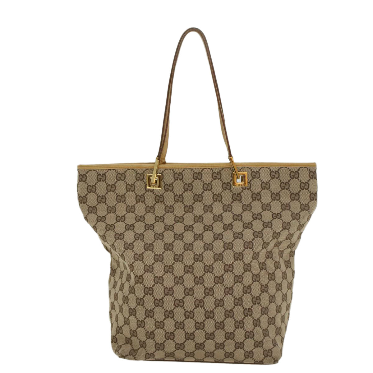 GUCCI GG Canvas Tote Bag Beige 002 1098 2404 Auth 54326