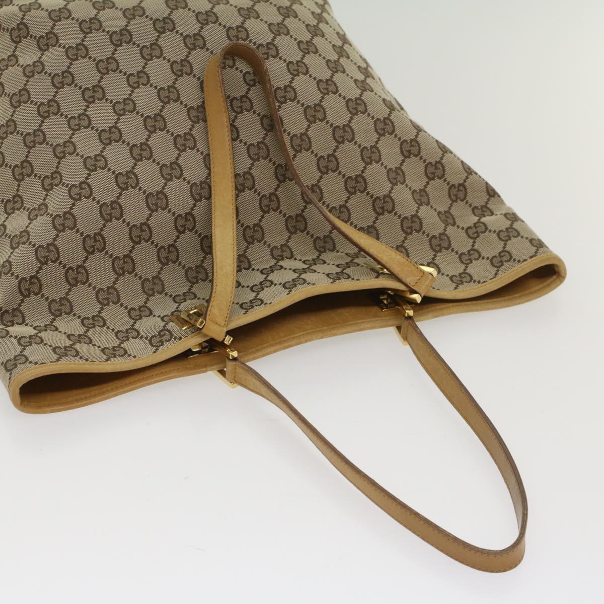 GUCCI GG Canvas Tote Bag Beige 002 1098 2404 Auth 54326