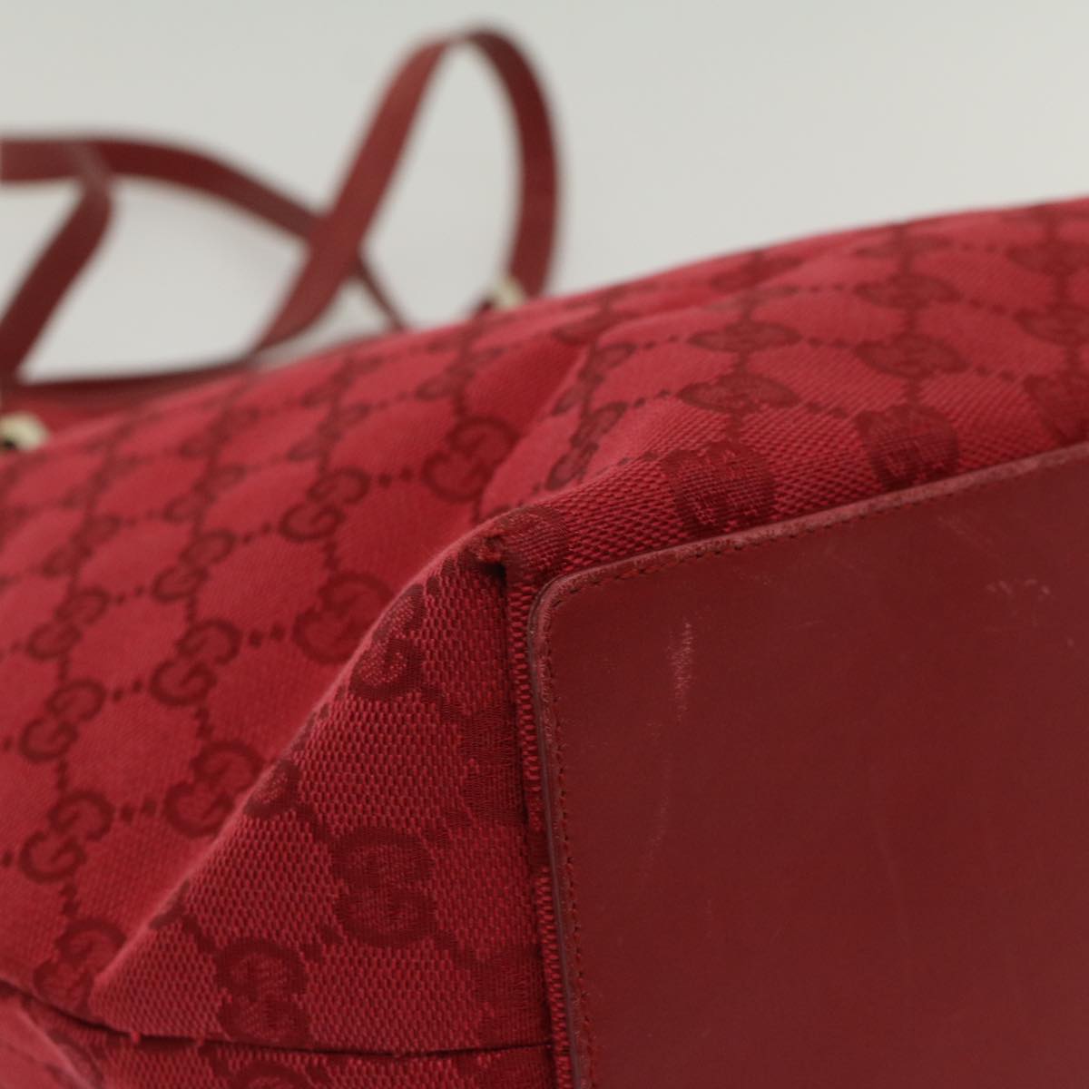 GUCCI GG Canvas Tote Bag Red 002 1098 3444 Auth 54328