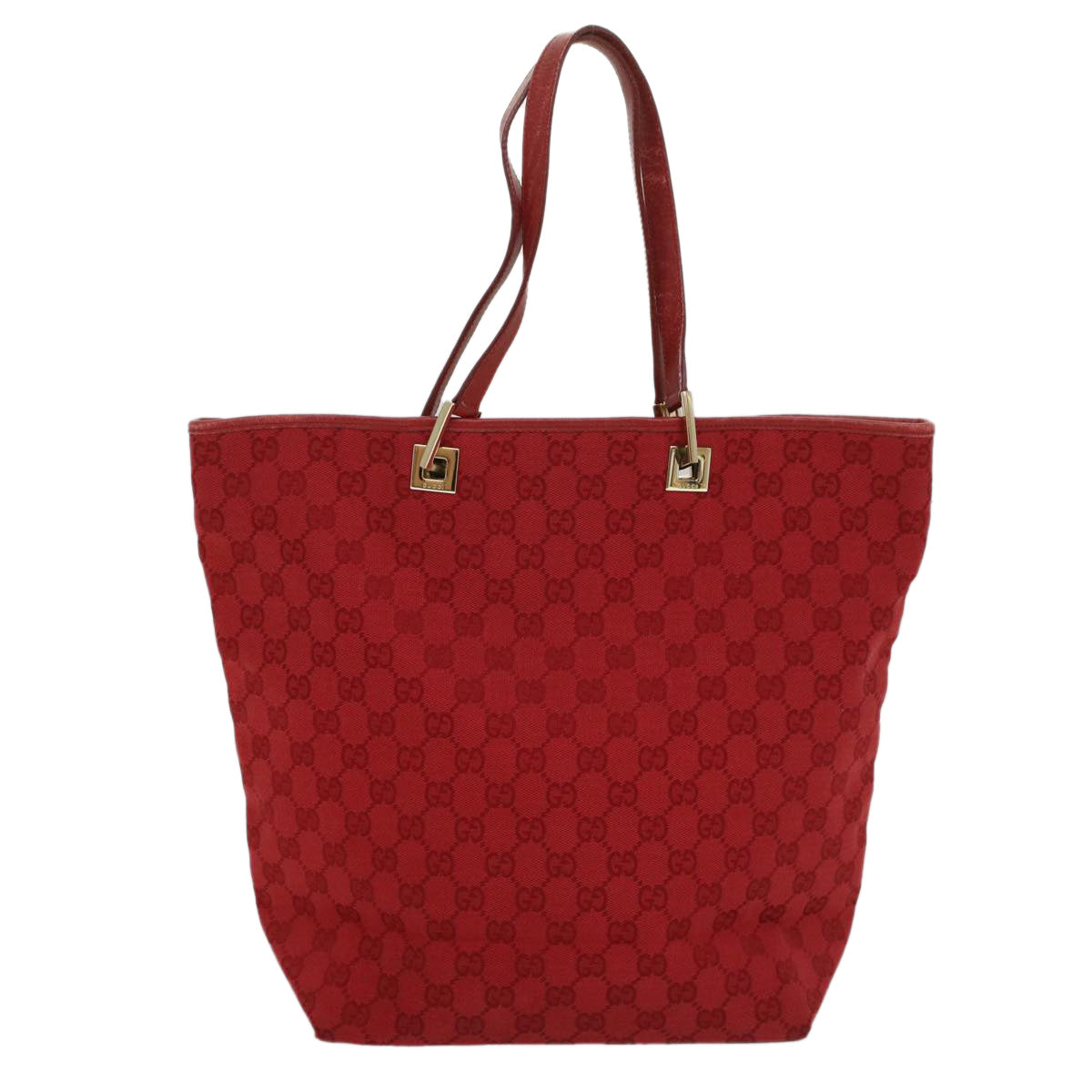 GUCCI GG Canvas Tote Bag Red 002 1098 3444 Auth 54328