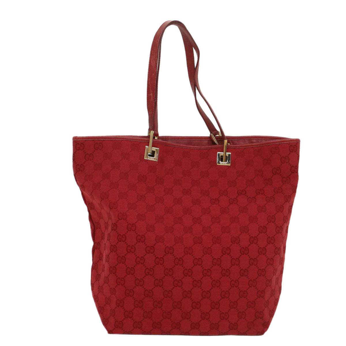 GUCCI GG Canvas Tote Bag Red 002 1098 3444 Auth 54328