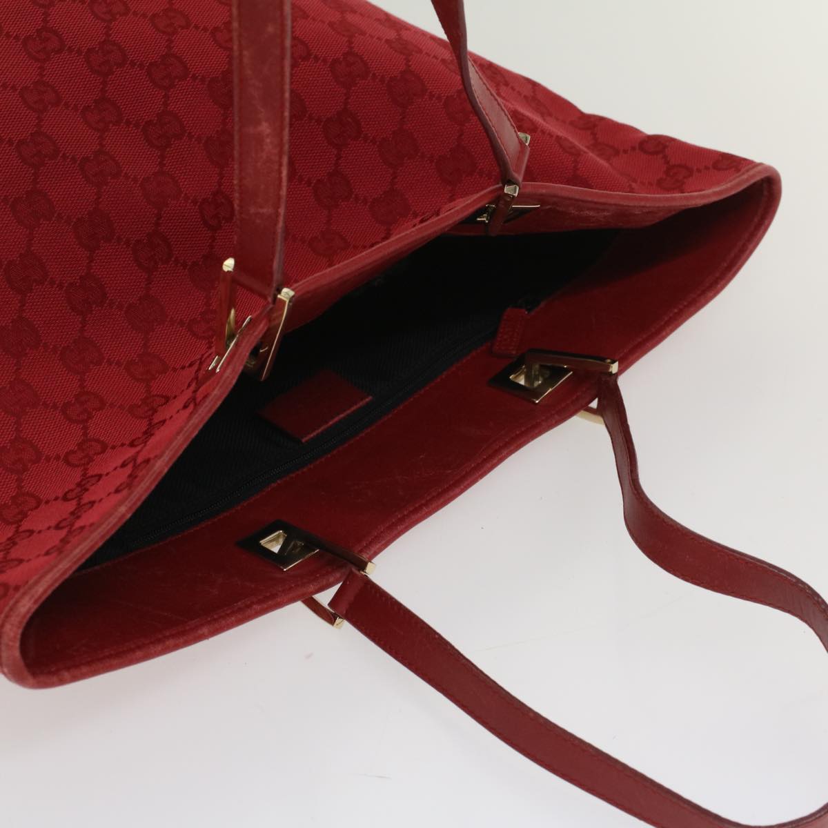 GUCCI GG Canvas Tote Bag Red 002 1098 3444 Auth 54328