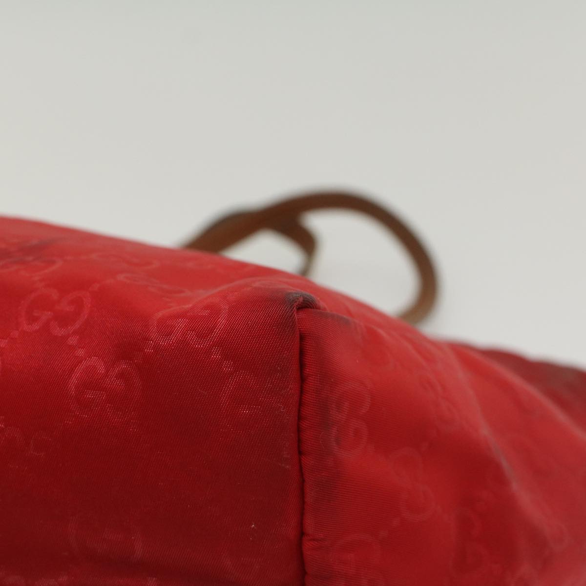 GUCCI GG Canvas Tote Bag Red 282439 Auth 54331