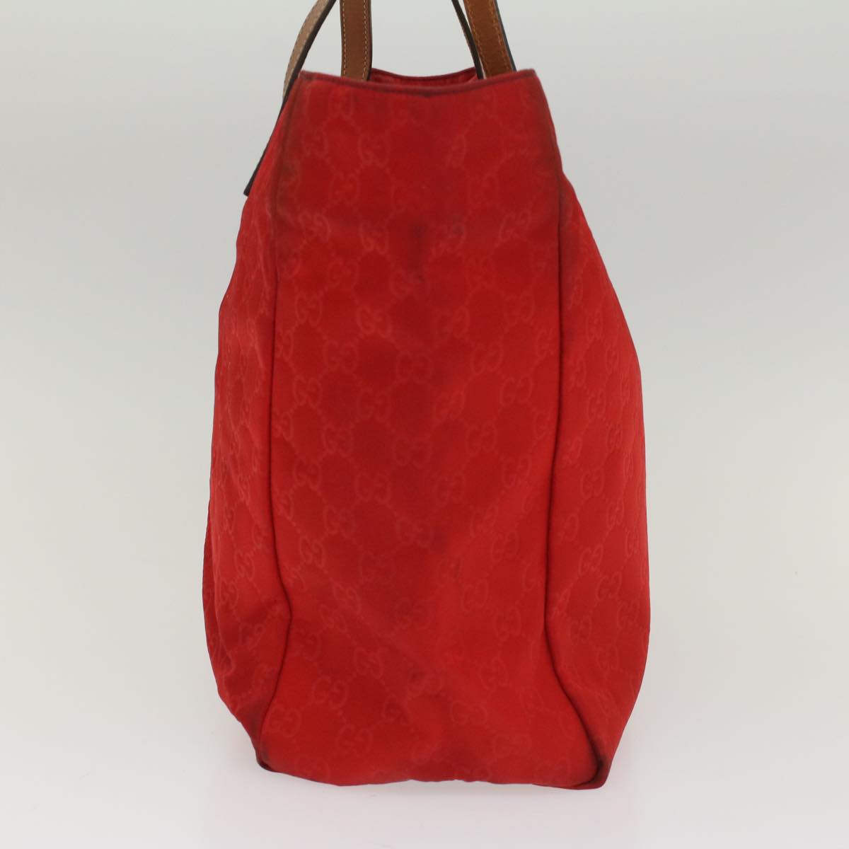 GUCCI GG Canvas Tote Bag Red 282439 Auth 54331