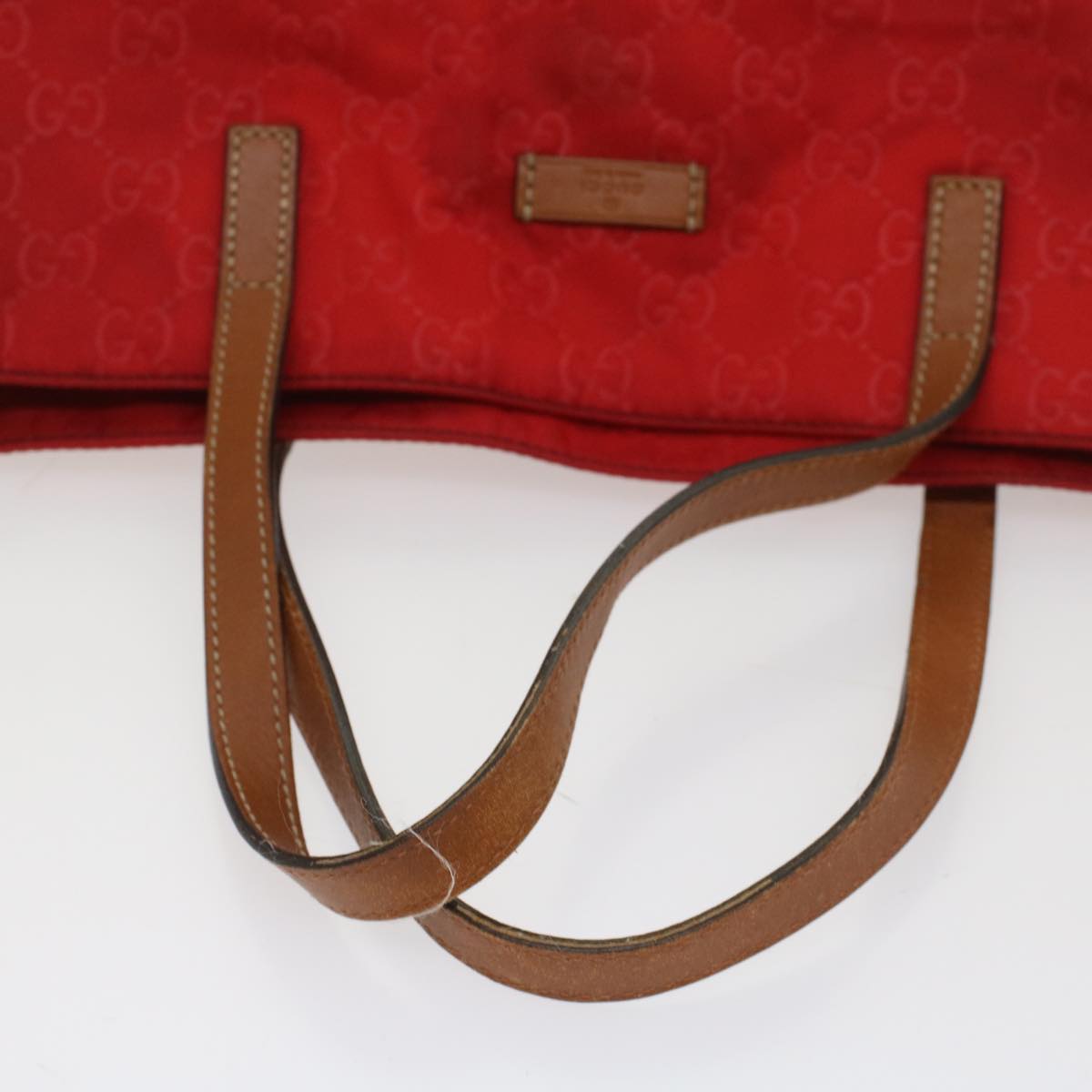 GUCCI GG Canvas Tote Bag Red 282439 Auth 54331