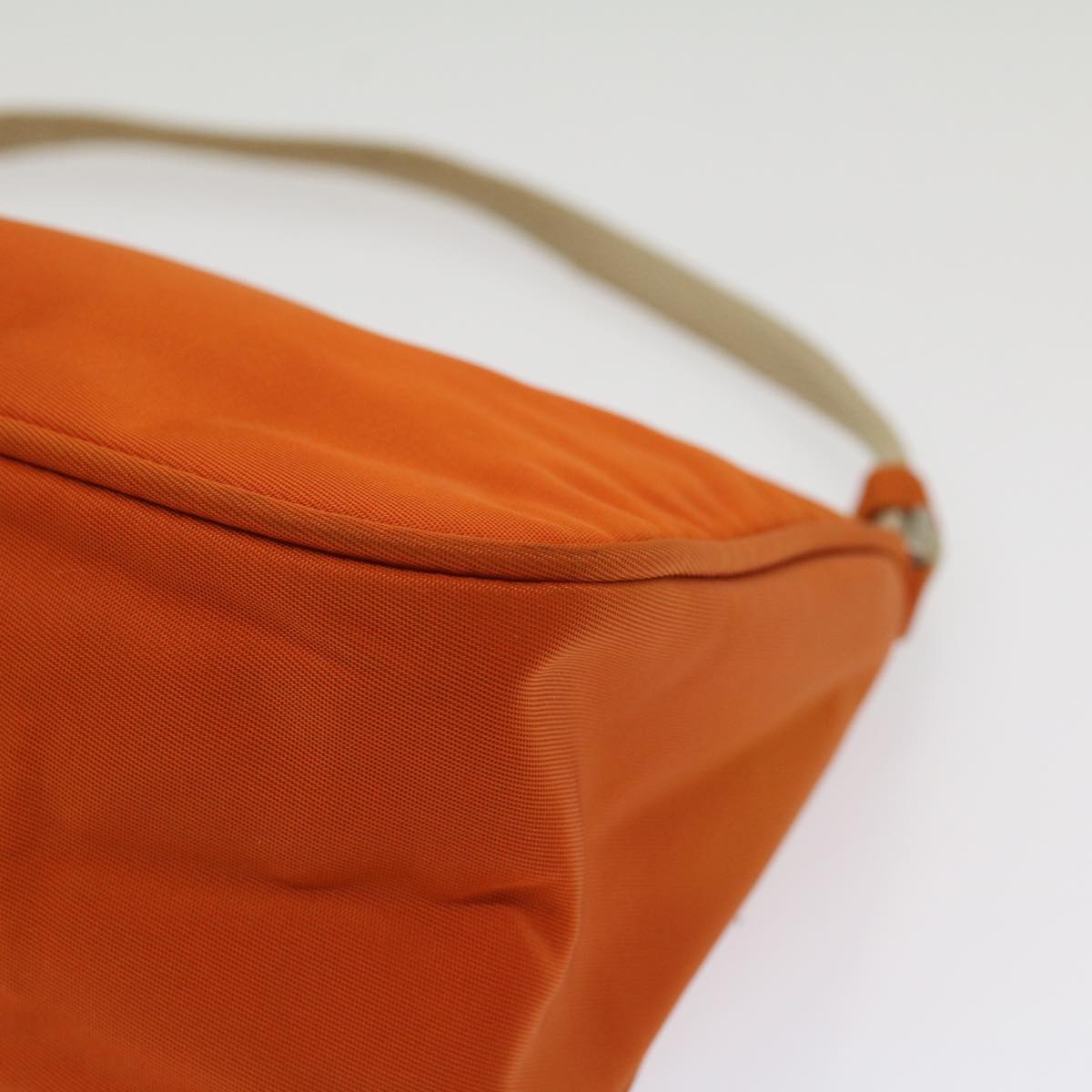 PRADA Accessory Pouch Nylon Orange Beige Auth 54341