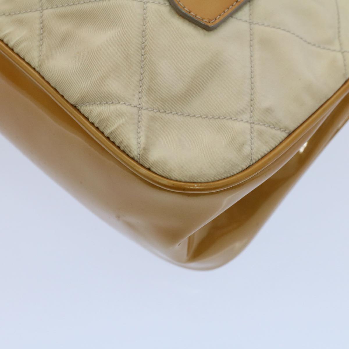 PRADA Shoulder Bag Nylon Beige Auth 54344