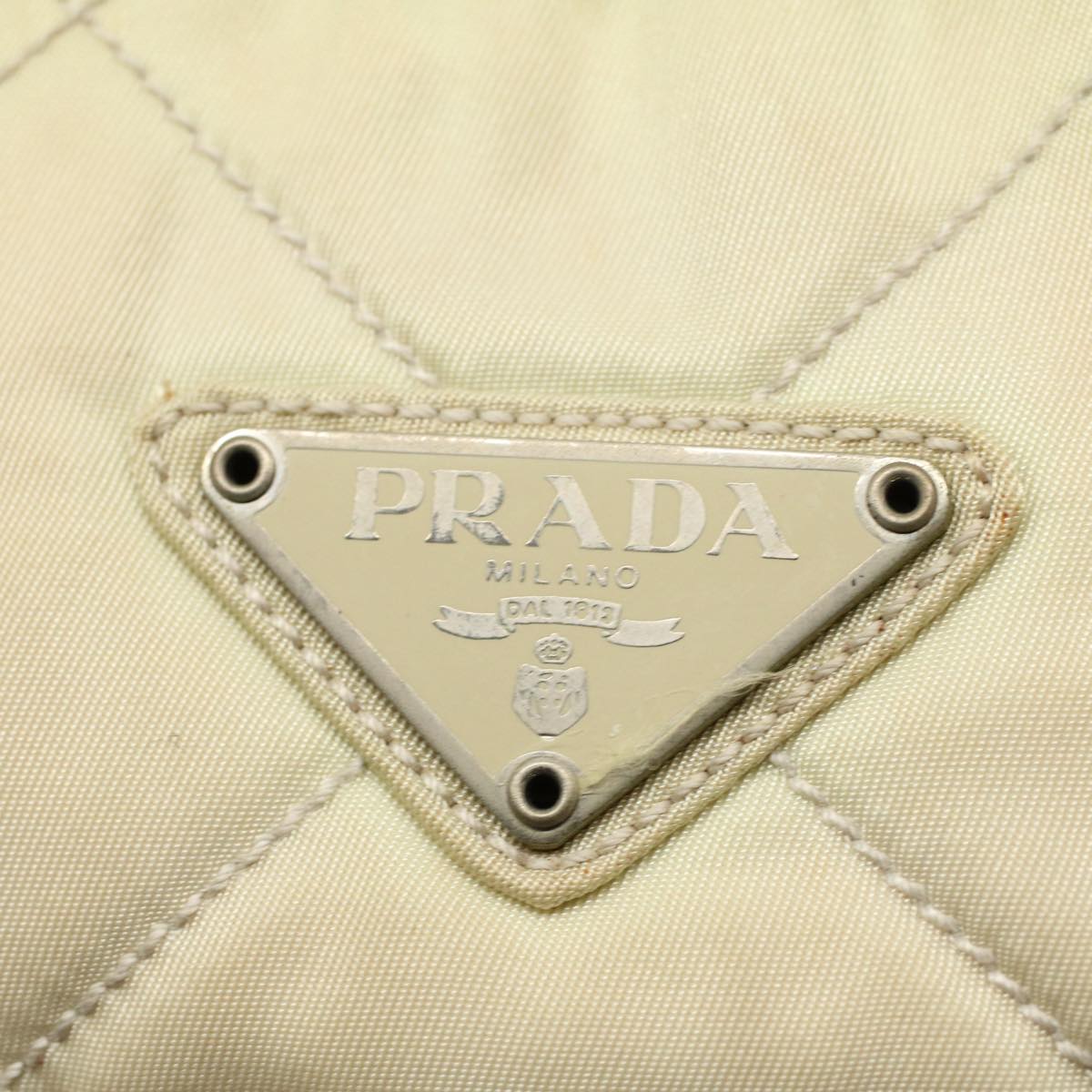 PRADA Shoulder Bag Nylon Beige Auth 54344