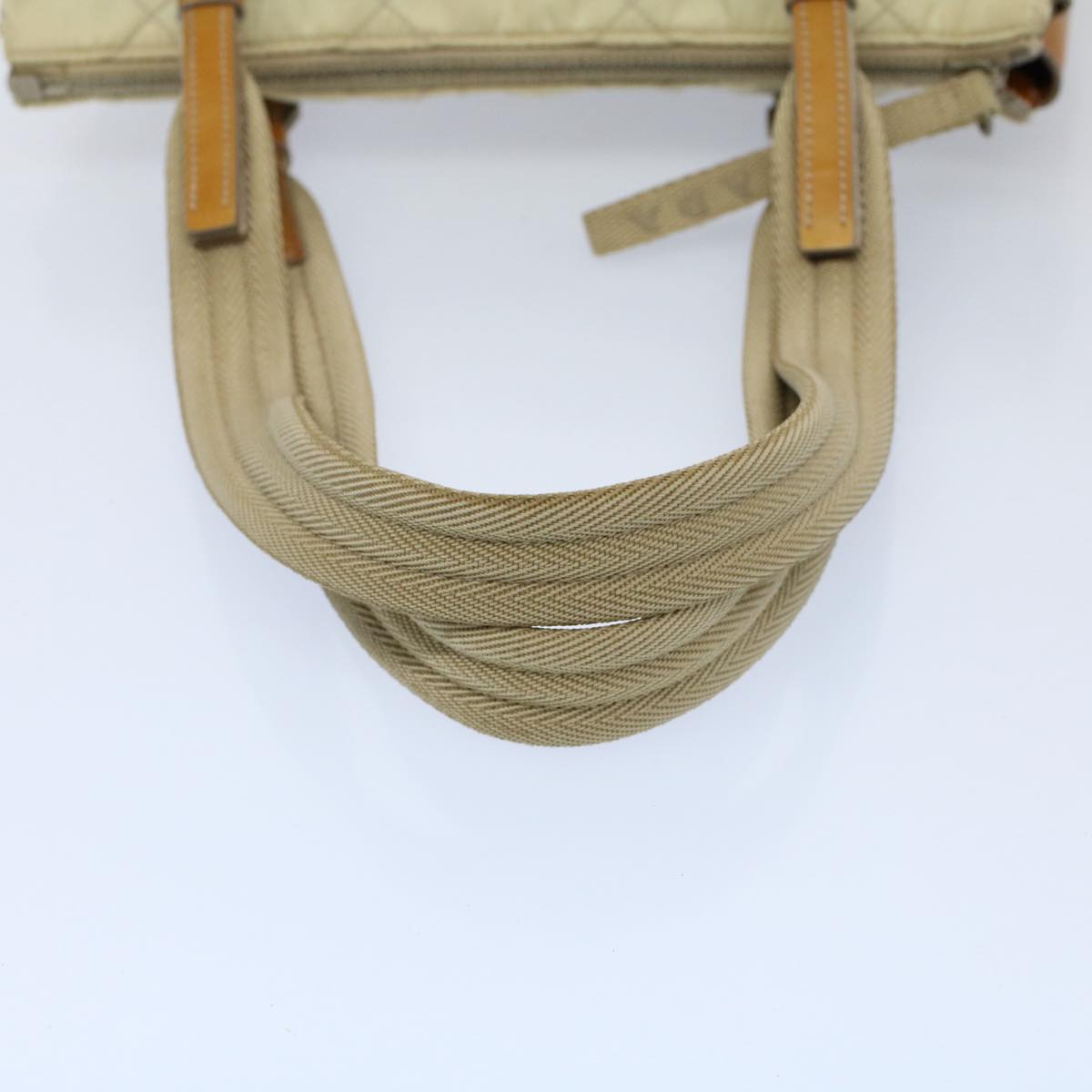 PRADA Shoulder Bag Nylon Beige Auth 54344