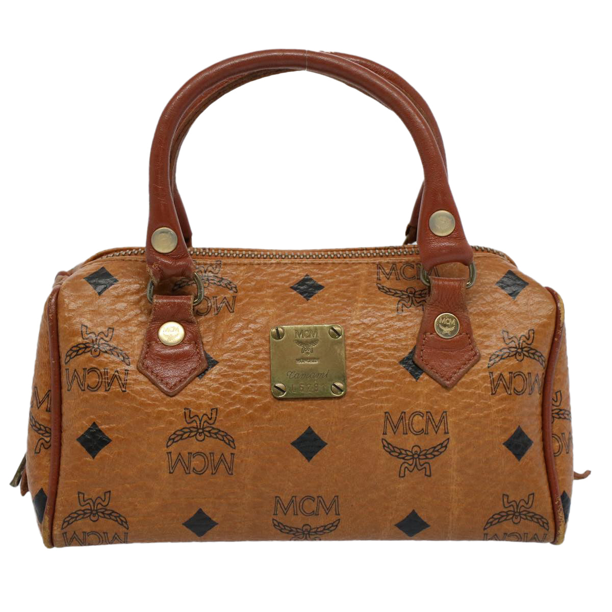 MCM Vicetos Logogram Shoulder Bag PVC Leather 2way Brown Auth 54356 - 0