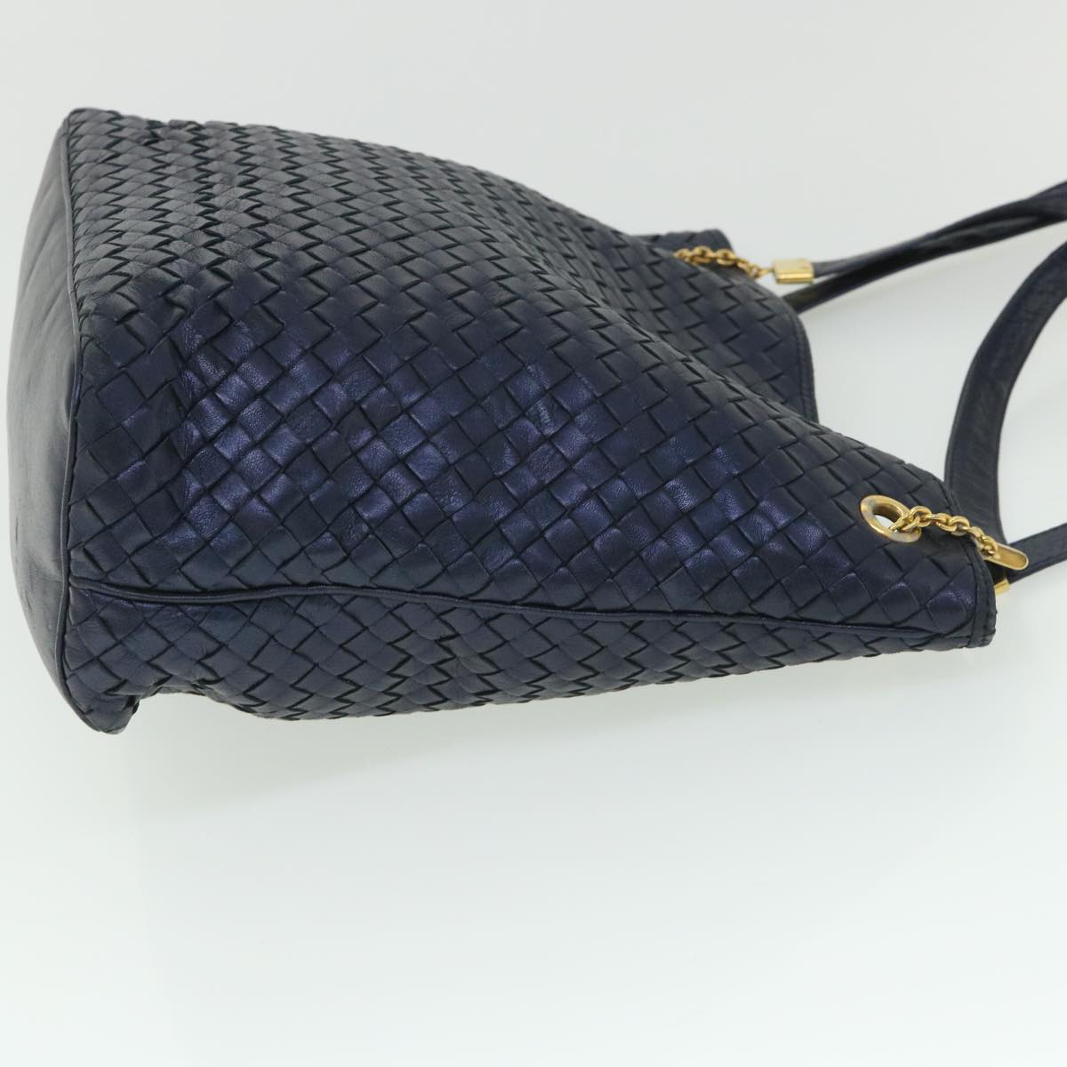 BOTTEGAVENETA INTRECCIATO Shoulder Bag Leather Navy Auth 54373