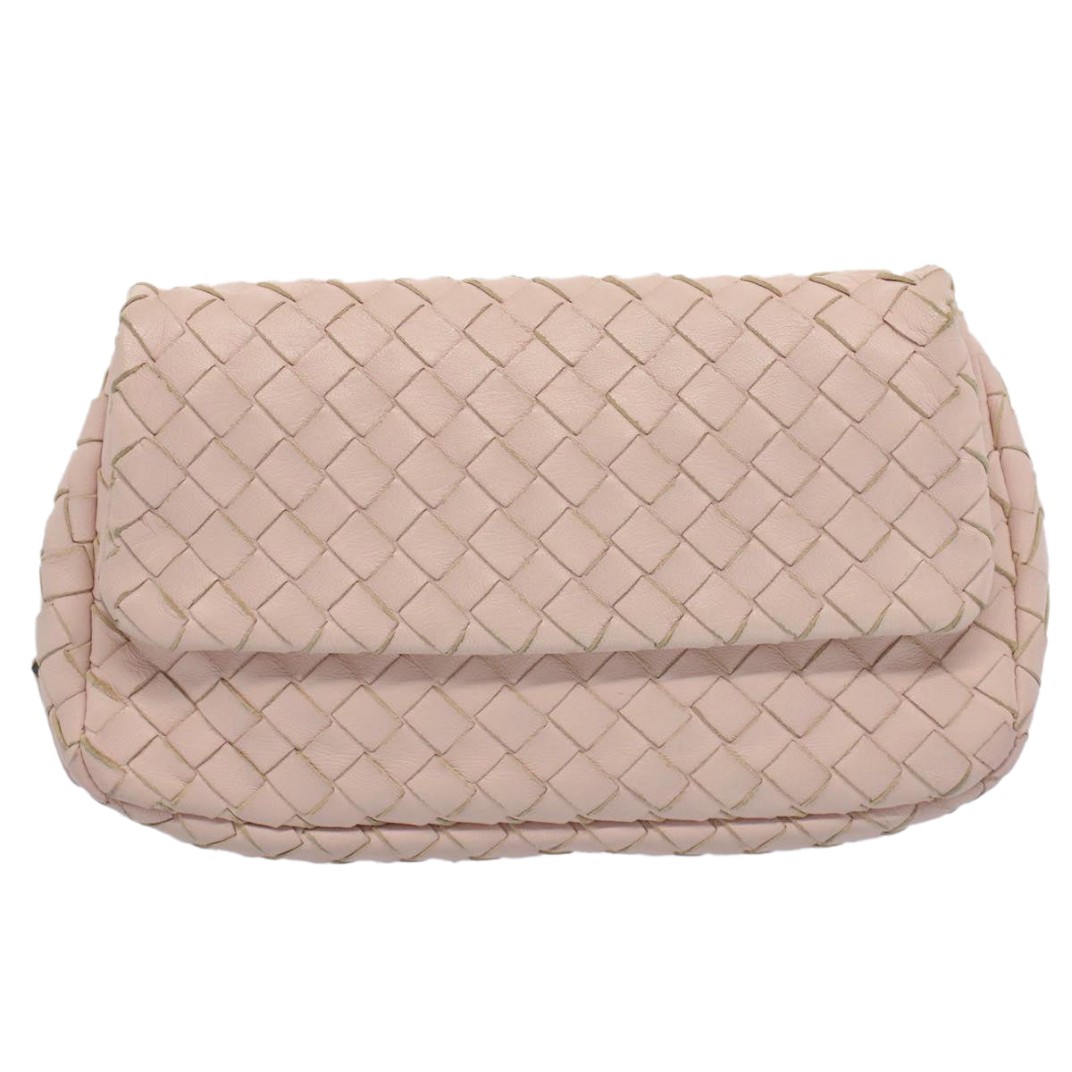 BOTTEGAVENETA INTRECCIATO Chain Shoulder Bag Leather Pink Auth 54374 - 0
