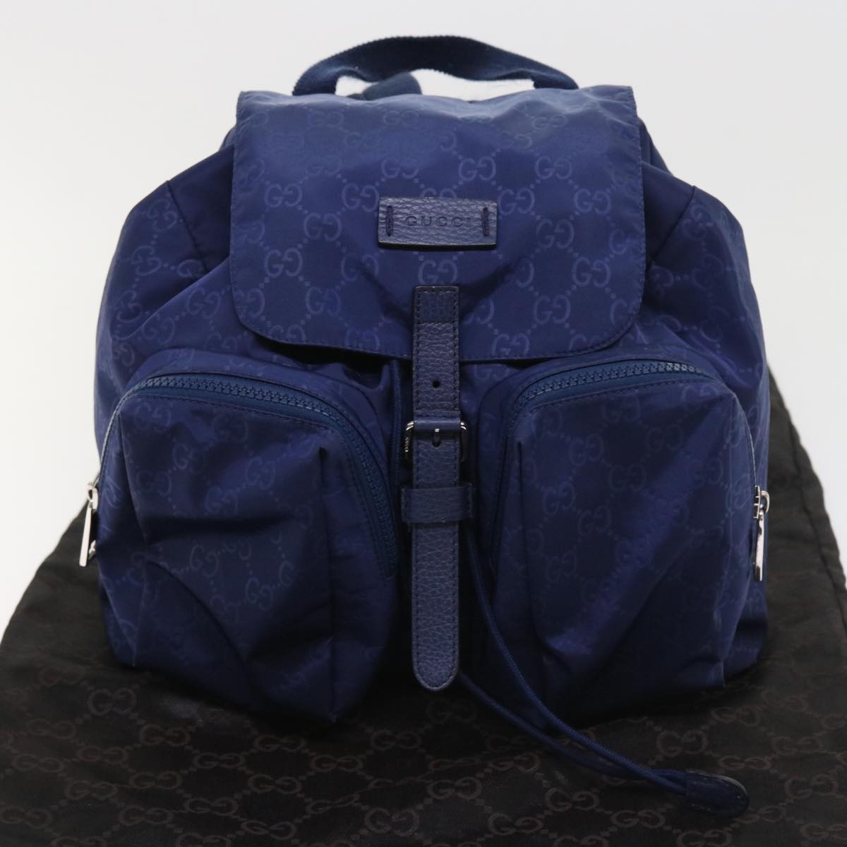 GUCCI Backpack Nylon Blue 406361 Auth 54375