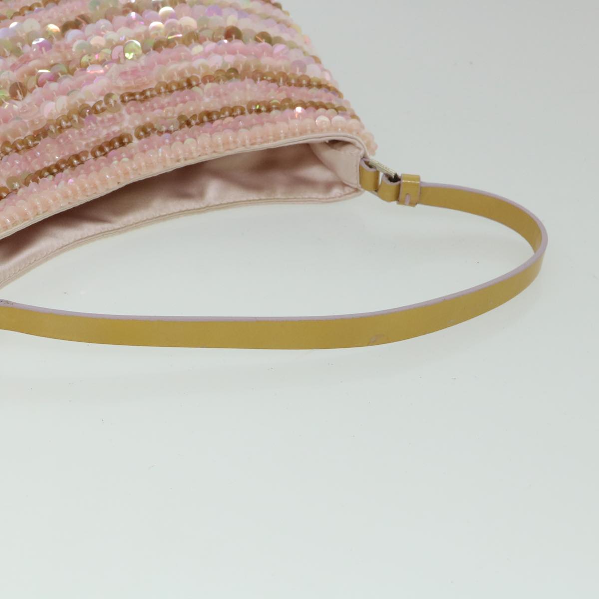 PRADA Sequins Shoulder Bag Silk Pink Auth 54379