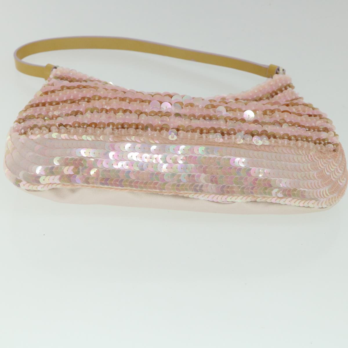 PRADA Sequins Shoulder Bag Silk Pink Auth 54379