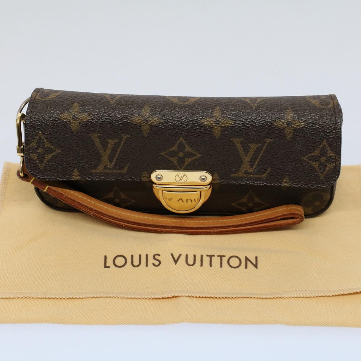 LOUIS VUITTON Monogram Pochette lagoon Glasses Case M60008 LV Auth 54437