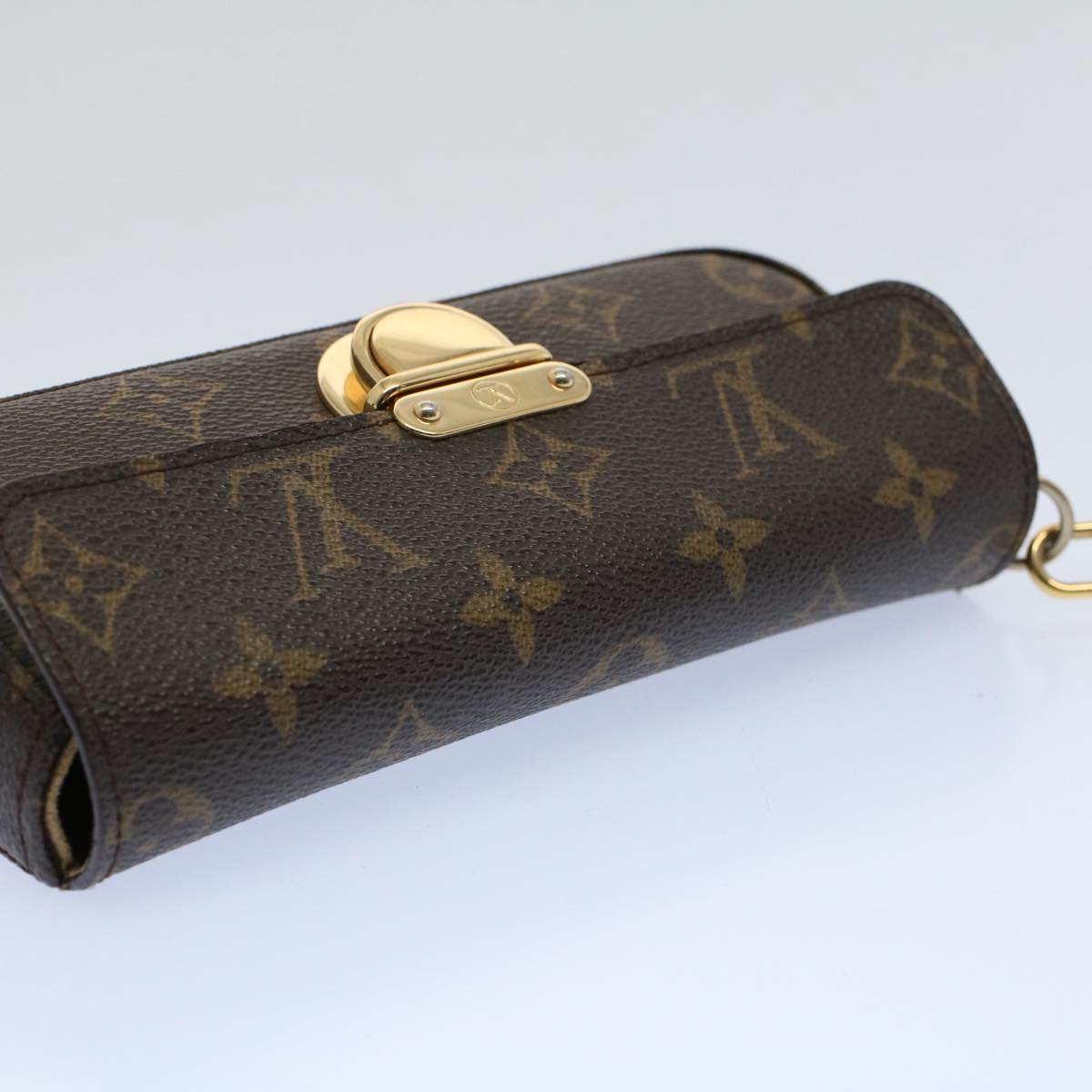 LOUIS VUITTON Monogram Pochette lagoon Glasses Case M60008 LV Auth 54437