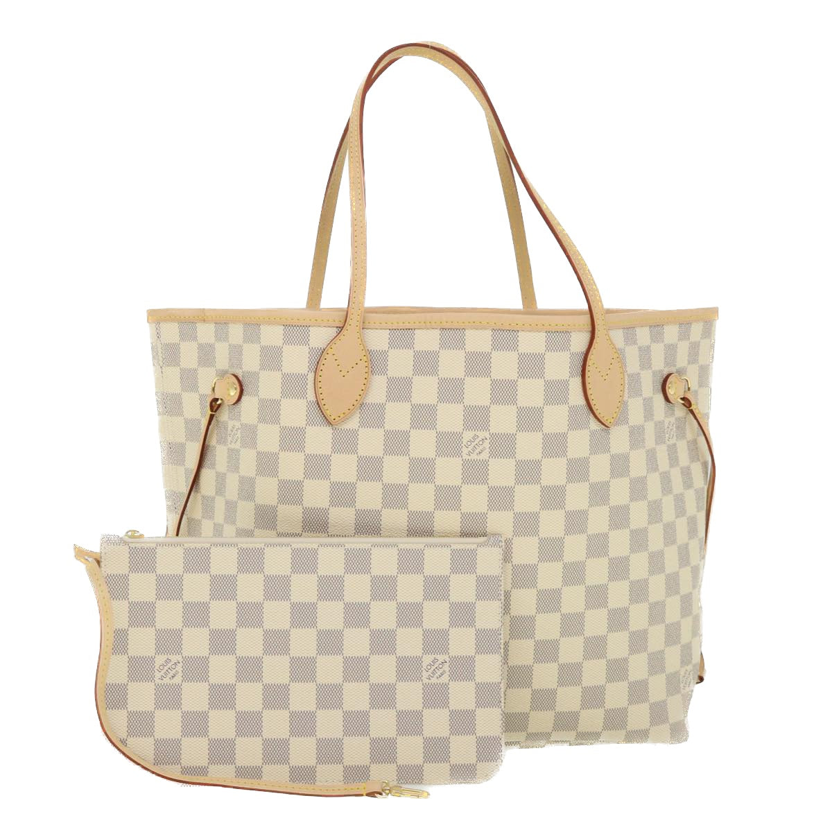 LOUIS VUITTON Damier Azur Neverfull MM Tote Bag N41605 LV Auth 54444A