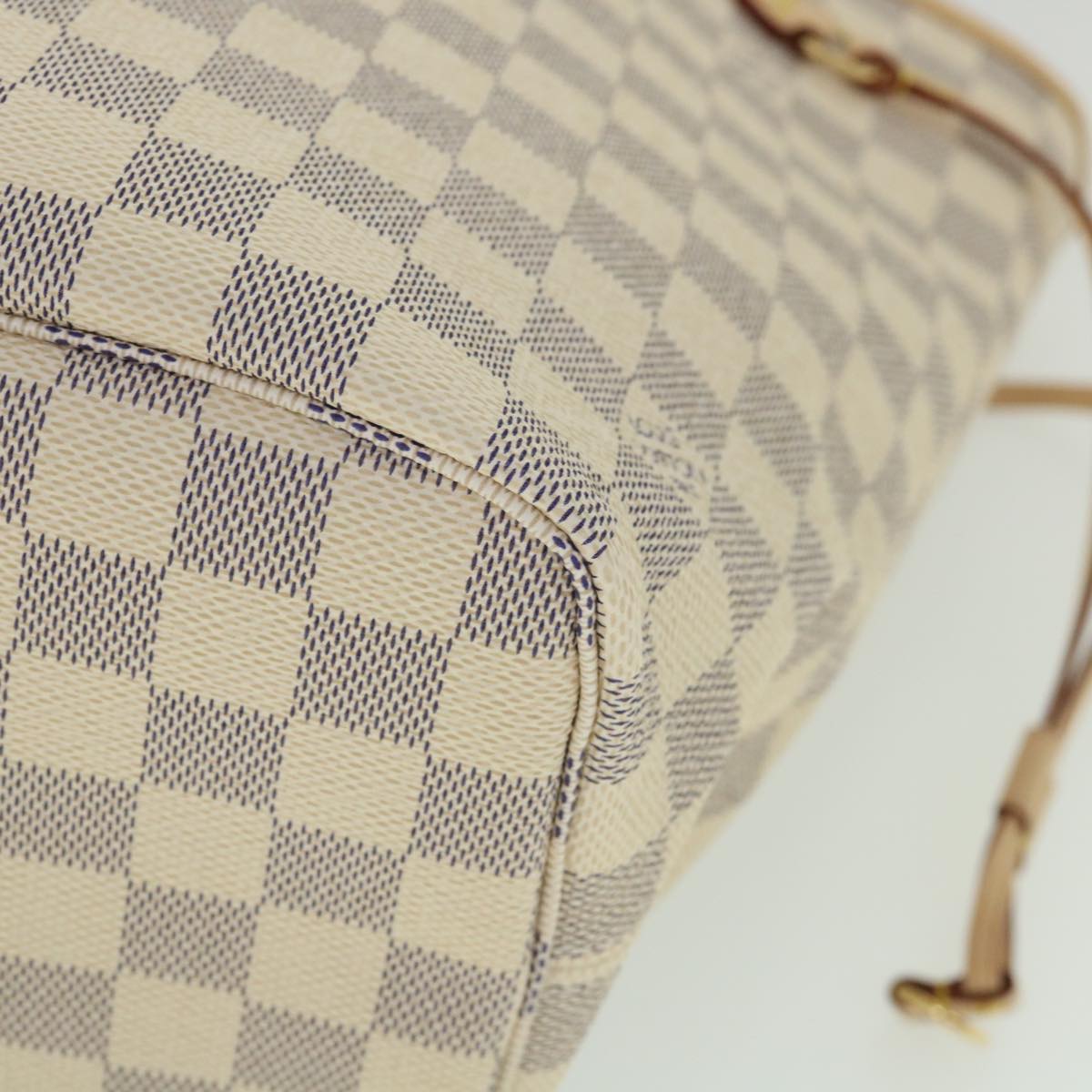 LOUIS VUITTON Damier Azur Neverfull MM Tote Bag N41605 LV Auth 54444A