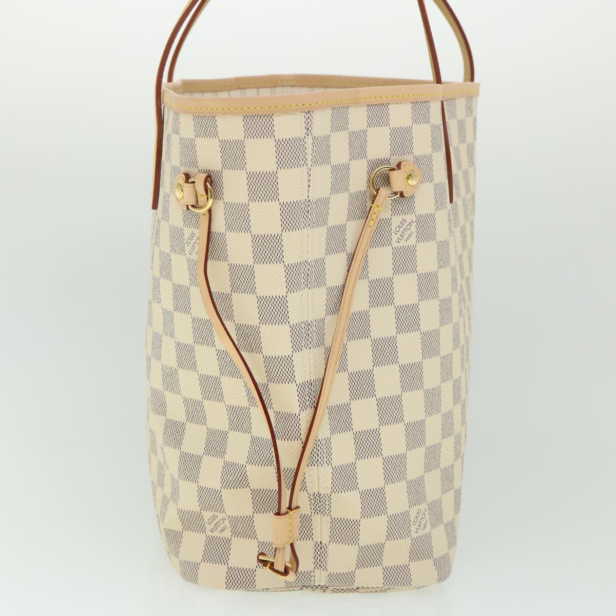 LOUIS VUITTON Damier Azur Neverfull MM Tote Bag N41605 LV Auth 54444A