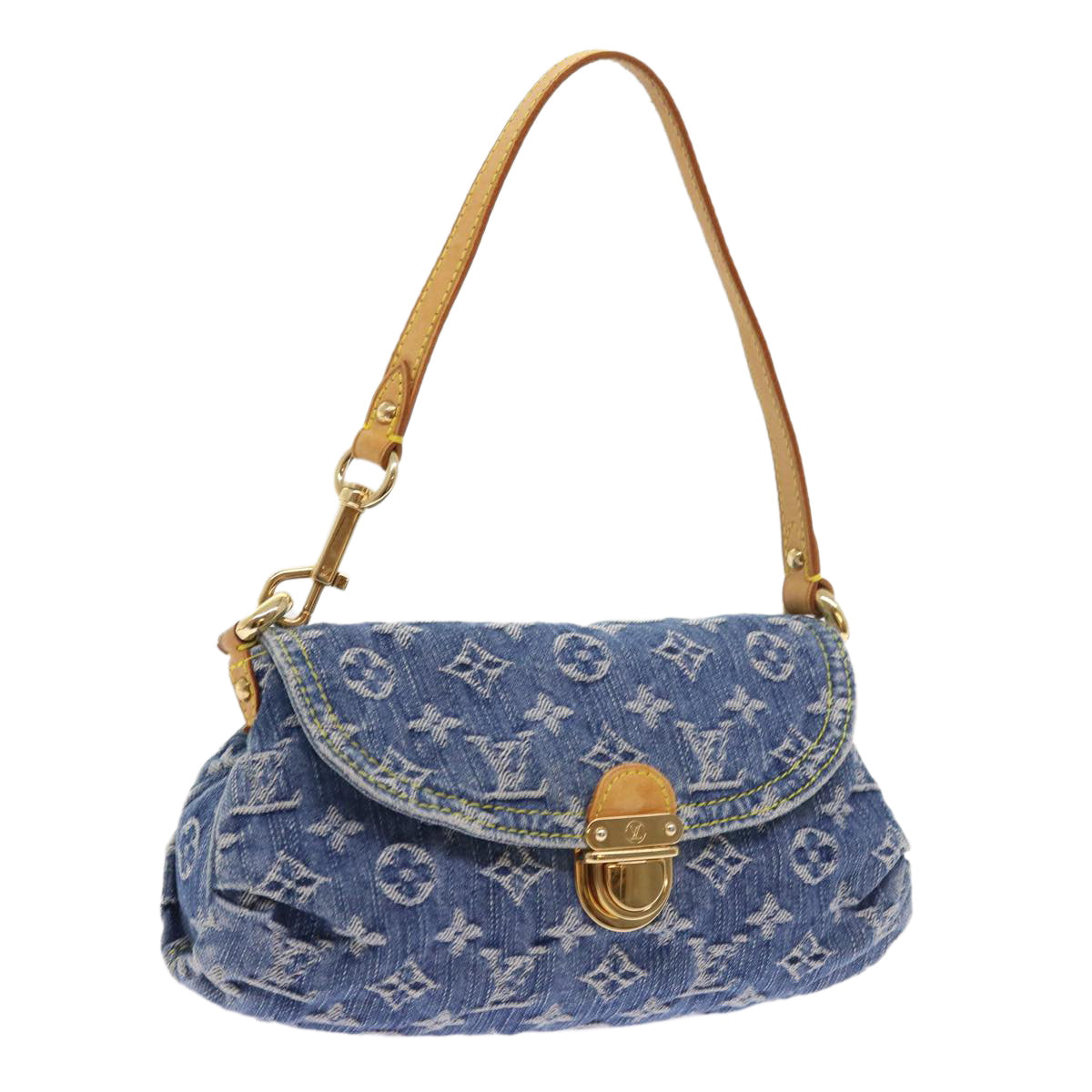 LOUIS VUITTON Monogram Denim Mini Preity Shoulder Bag Blue M95050 Auth 54451A