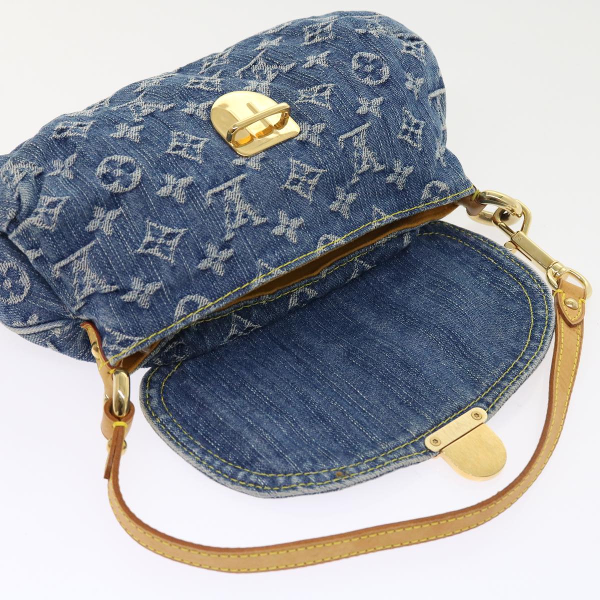 LOUIS VUITTON Monogram Denim Mini Preity Shoulder Bag Blue M95050 Auth 54451A