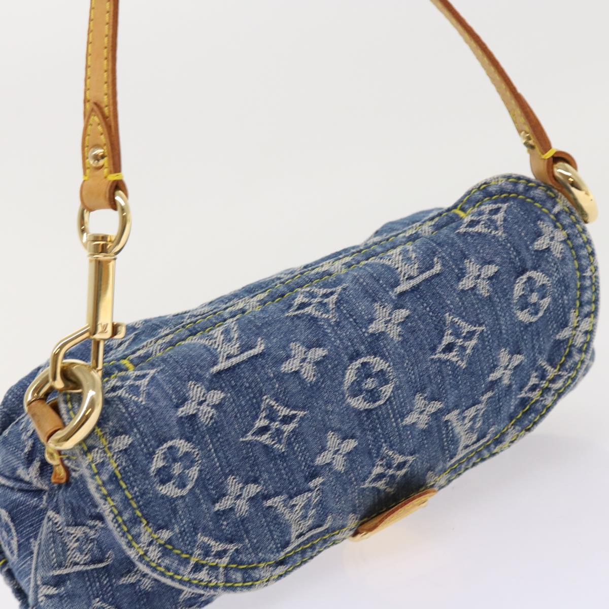 LOUIS VUITTON Monogram Denim Mini Preity Shoulder Bag Blue M95050 Auth 54451A