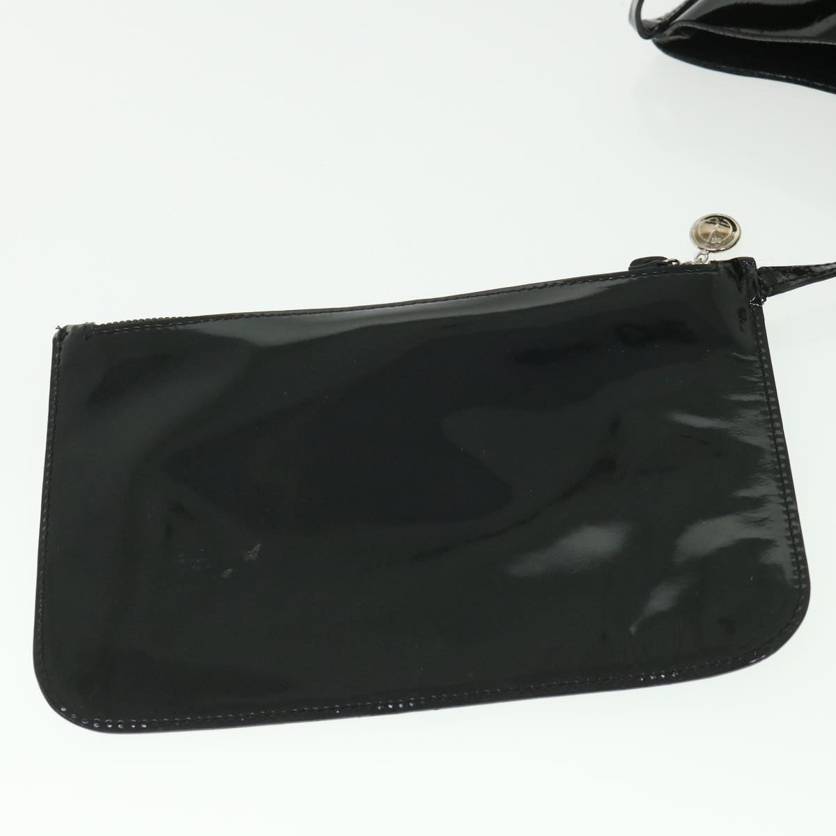 GUCCI Shoulder Bag Patent leather Black Auth 54455