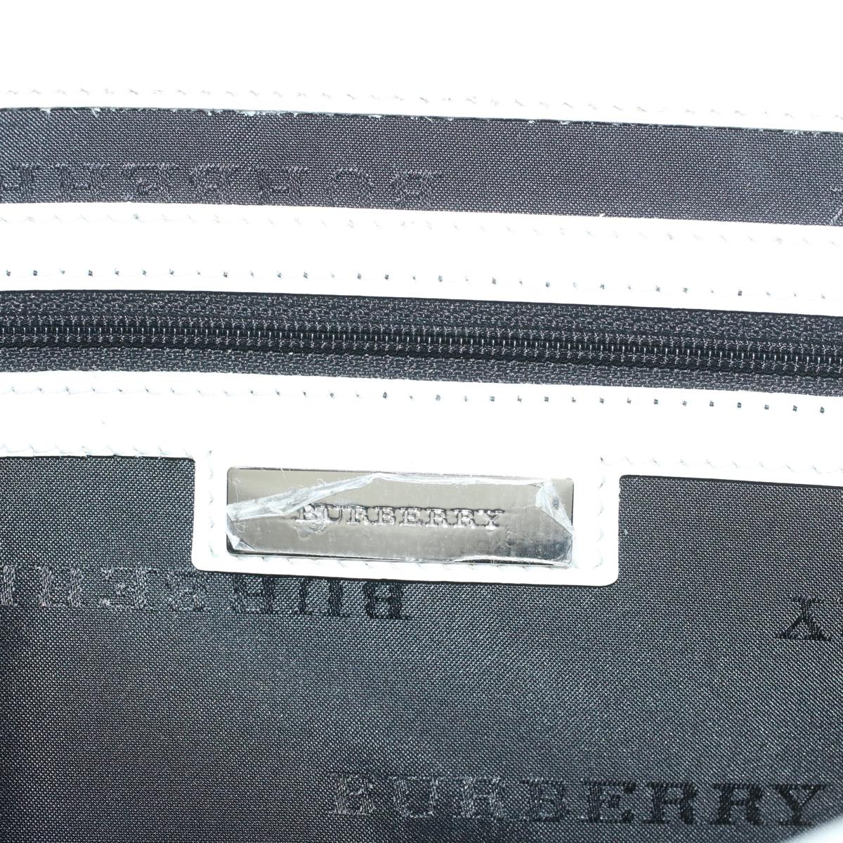 BURBERRY Hand Bag Patent leather White Auth 54504