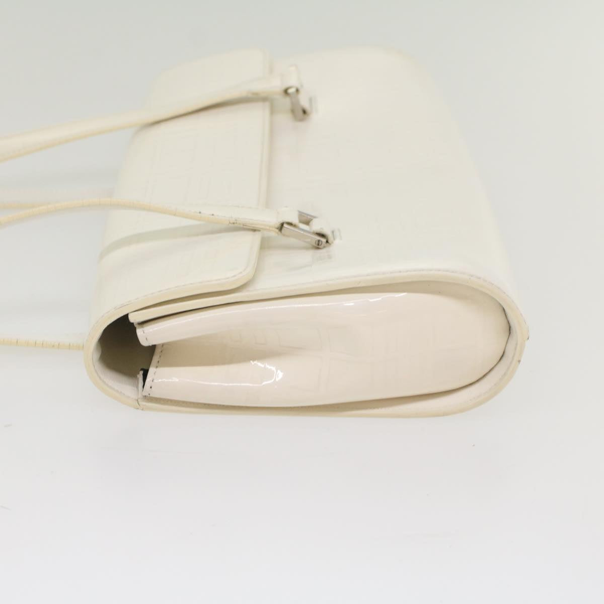 BURBERRY Hand Bag Patent leather White Auth 54504