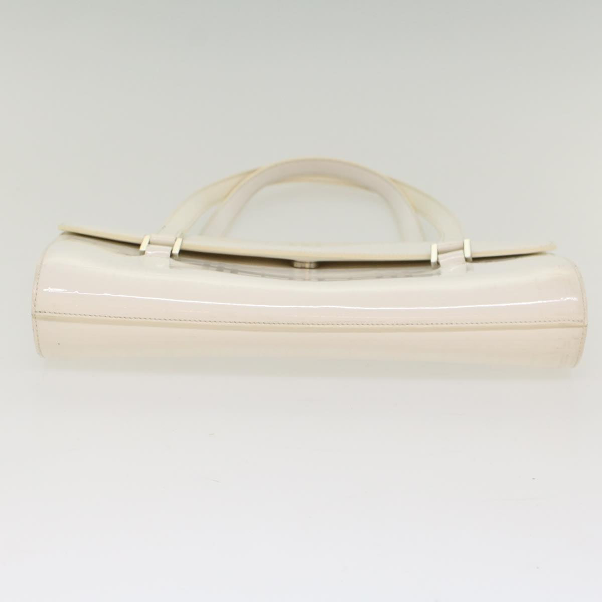 BURBERRY Hand Bag Patent leather White Auth 54504