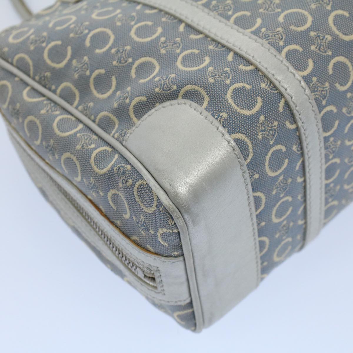 CELINE C Macadam Canvas Hand Bag Light Blue Auth 54505