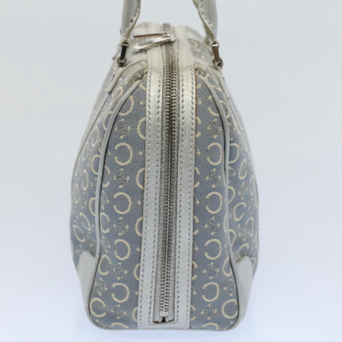 CELINE C Macadam Canvas Hand Bag Light Blue Auth 54505