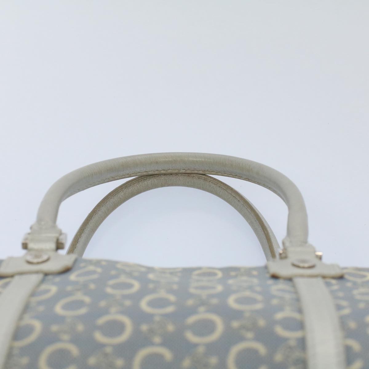 CELINE C Macadam Canvas Hand Bag Light Blue Auth 54505