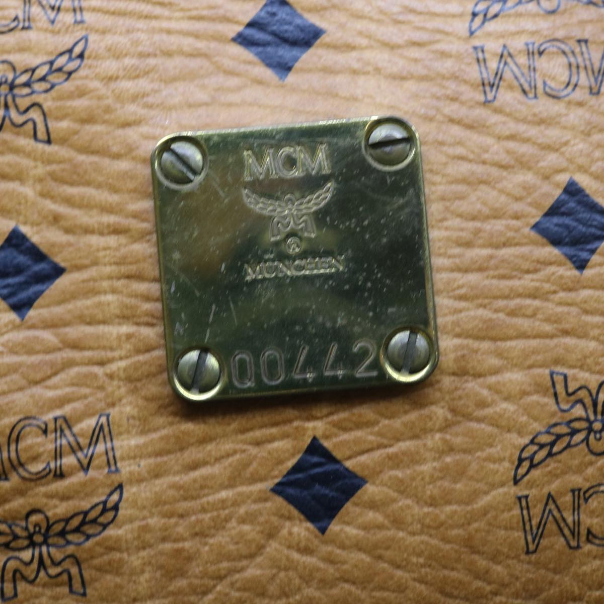 MCM Vicetos Logogram Tote Bag PVC Leather Brown Auth 54510