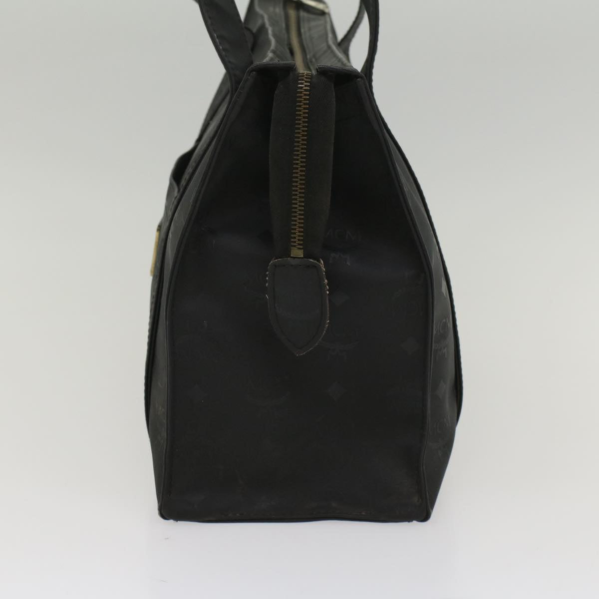 MCM Vicetos Logogram Tote Bag Nylon Black Auth 54512