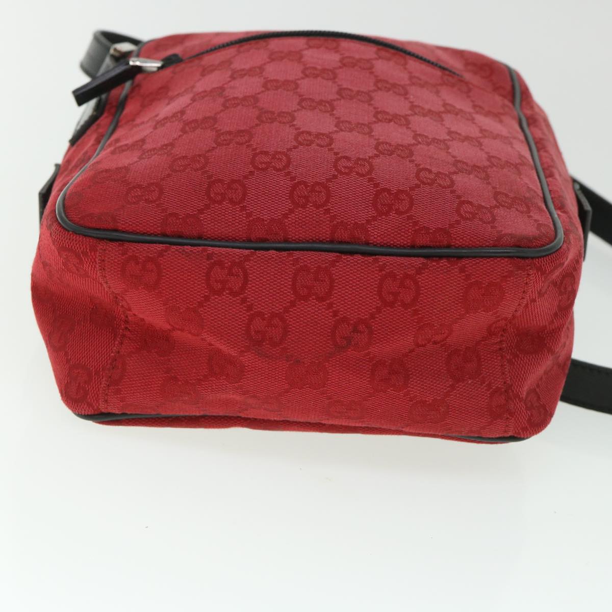 GUCCI GG Canvas Shoulder Bag Red 018 1612 200047 Auth 54533