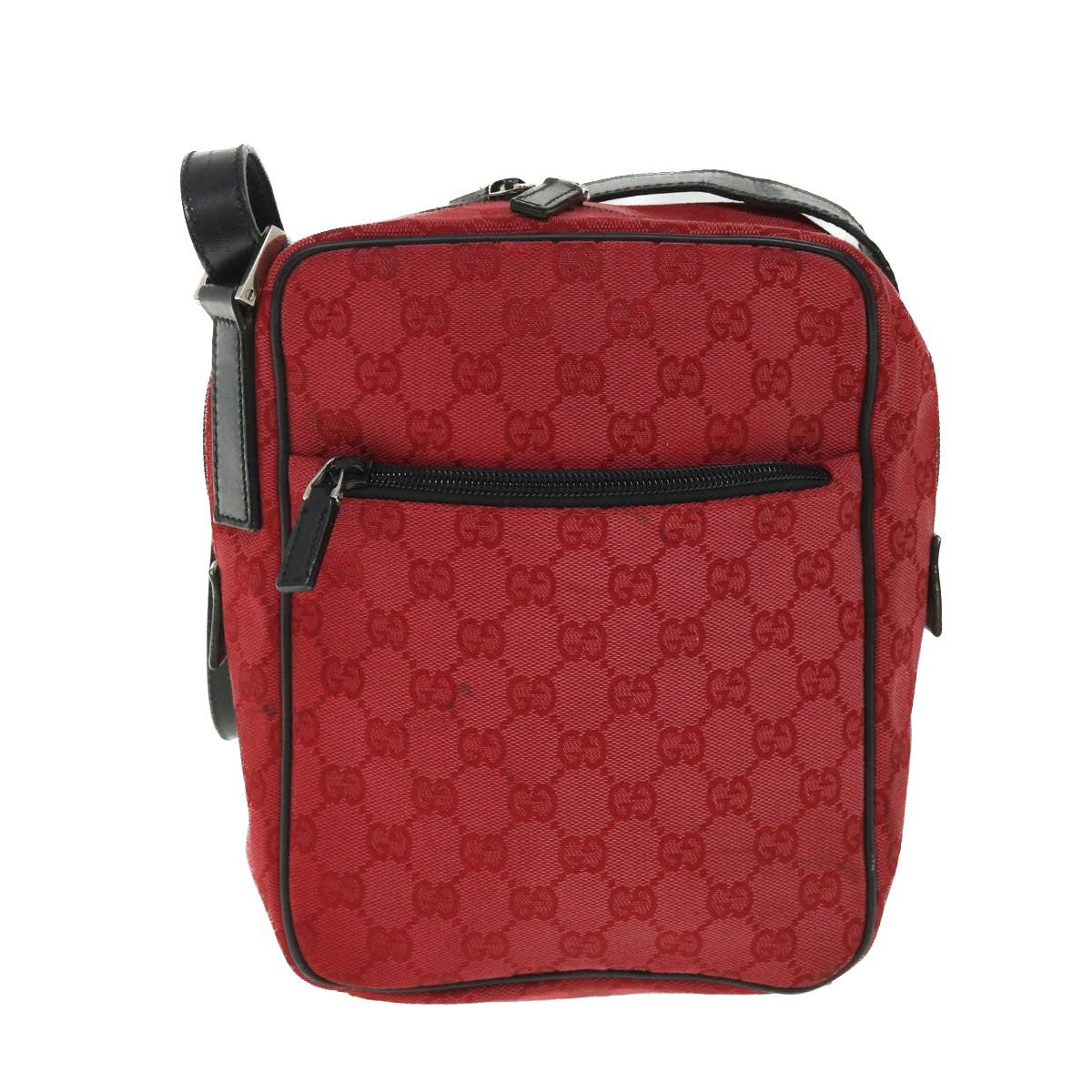 GUCCI GG Canvas Shoulder Bag Red 018 1612 200047 Auth 54533 - 0