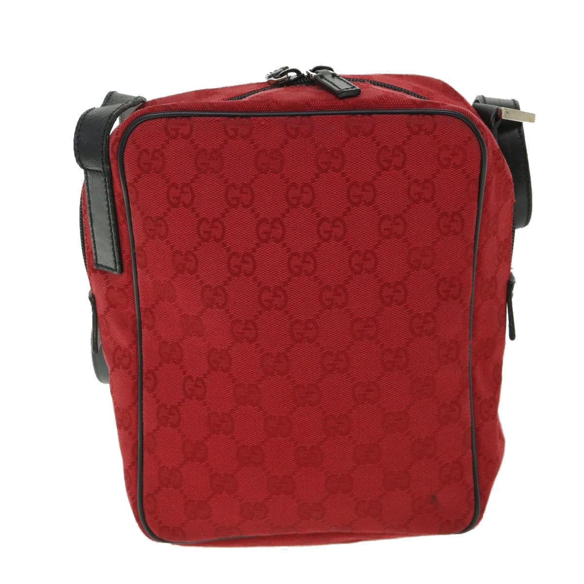 GUCCI GG Canvas Shoulder Bag Red 018 1612 200047 Auth 54533