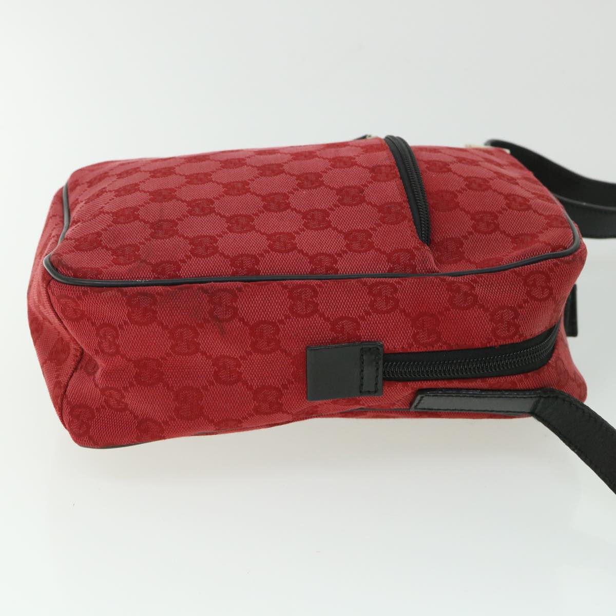 GUCCI GG Canvas Shoulder Bag Red 018 1612 200047 Auth 54533