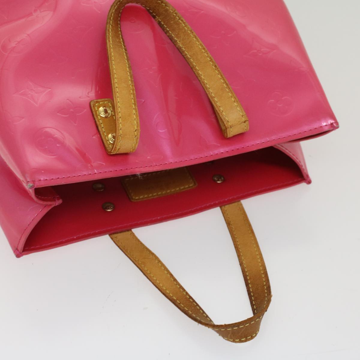 LOUIS VUITTON Monogram Vernis Reade PM Hand Bag Pink Fuchsia M91221 Auth 54549