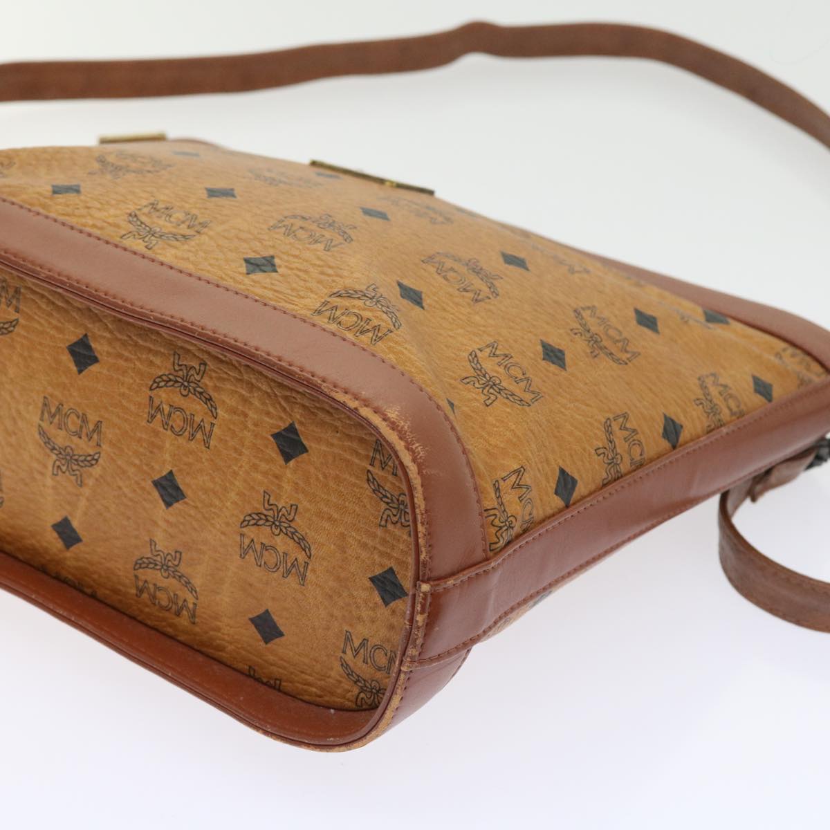 MCM Vicetos Logogram Shoulder Bag PVC Leather Brown Auth 54555
